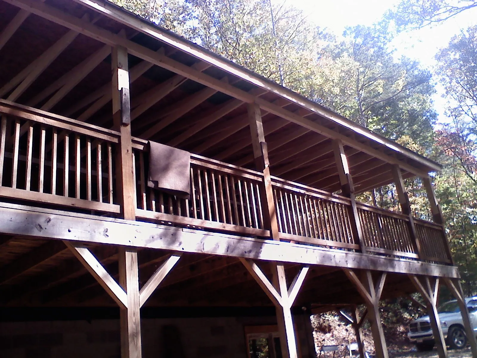 Timber framing under a new elevated porch and deck — Roof Leak Repair in Lake Waccamaw by Roofing Brothers
